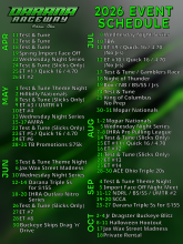 2026 Darana Raceway - Hebron Event Schedule